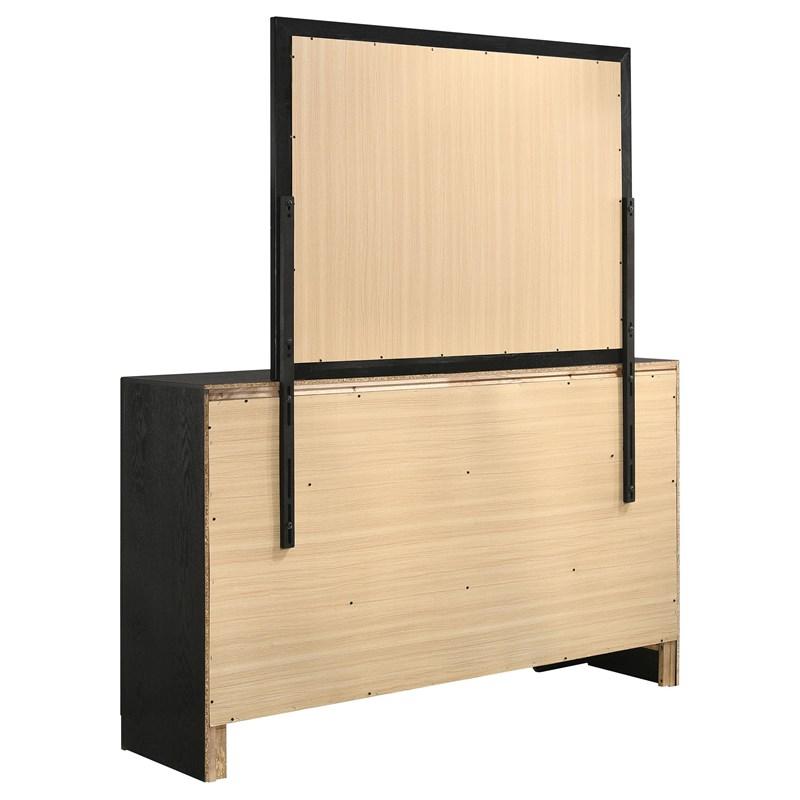 Large Picture of Coaster Furniture Miranda 206363M 7-Drawer Dresser with Mirror - Black