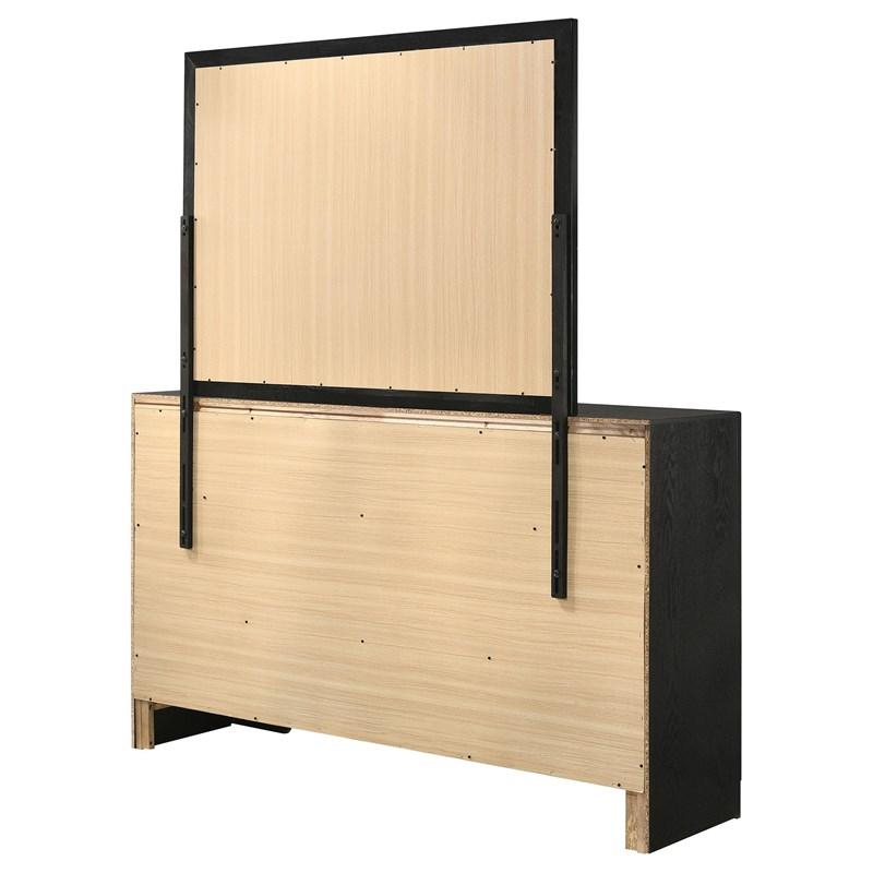 Large Picture of Coaster Furniture Miranda 206363M 7-Drawer Dresser with Mirror - Black