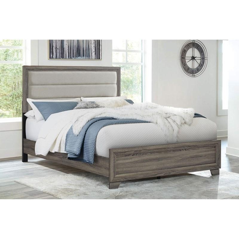 Large Picture of Coaster Furniture Wright 223341Q 52-inch Upholstered Queen Bed - Brown Oak