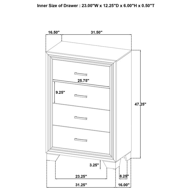 Large Picture of Coaster Furniture Wright 223345 4-Drawer Chest of Drawers - Brown Oak