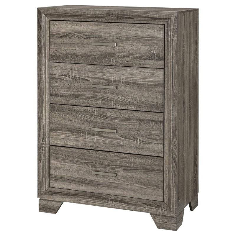 Large Picture of Coaster Furniture Wright 223345 4-Drawer Chest of Drawers - Brown Oak