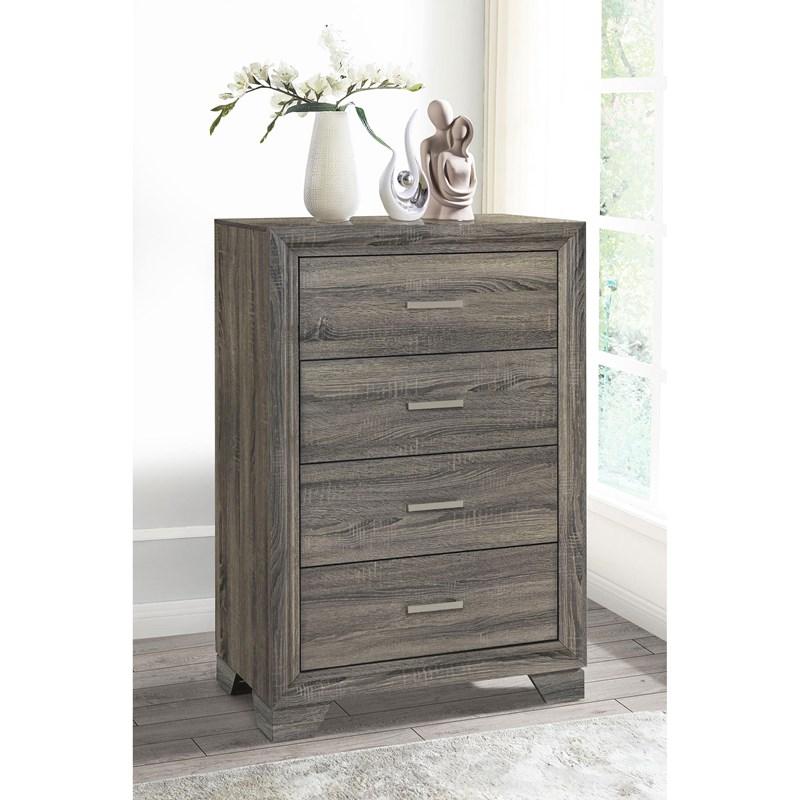 Large Picture of Coaster Furniture Wright 223345 4-Drawer Chest of Drawers - Brown Oak