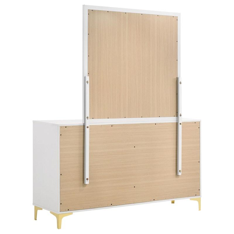 Large Picture of Coaster Furniture Kendall 224403M 6-Drawer Dresser with Mirror - White