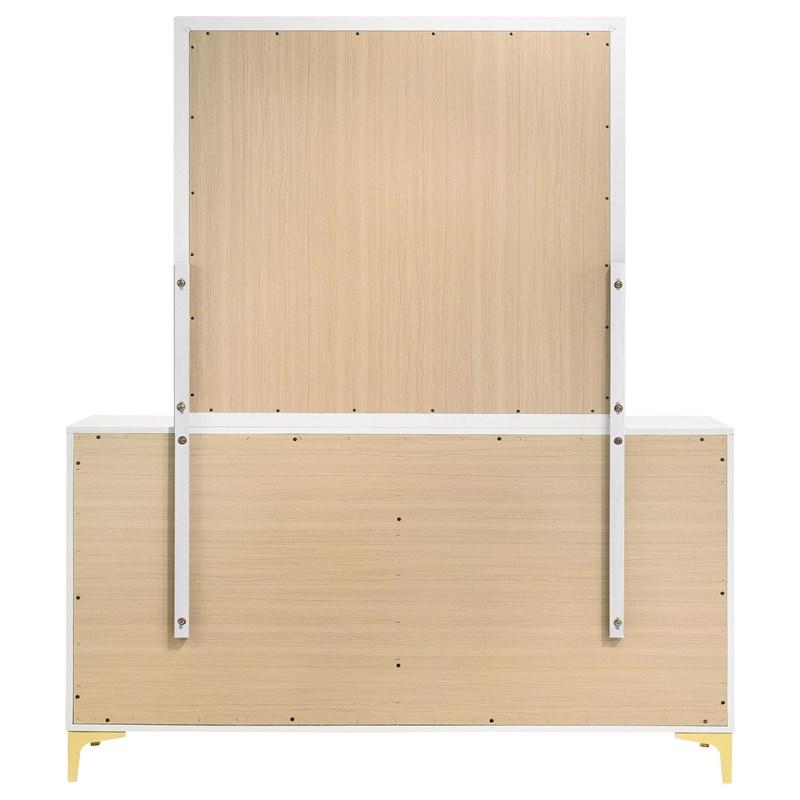 Large Picture of Coaster Furniture Kendall 224403M 6-Drawer Dresser with Mirror - White