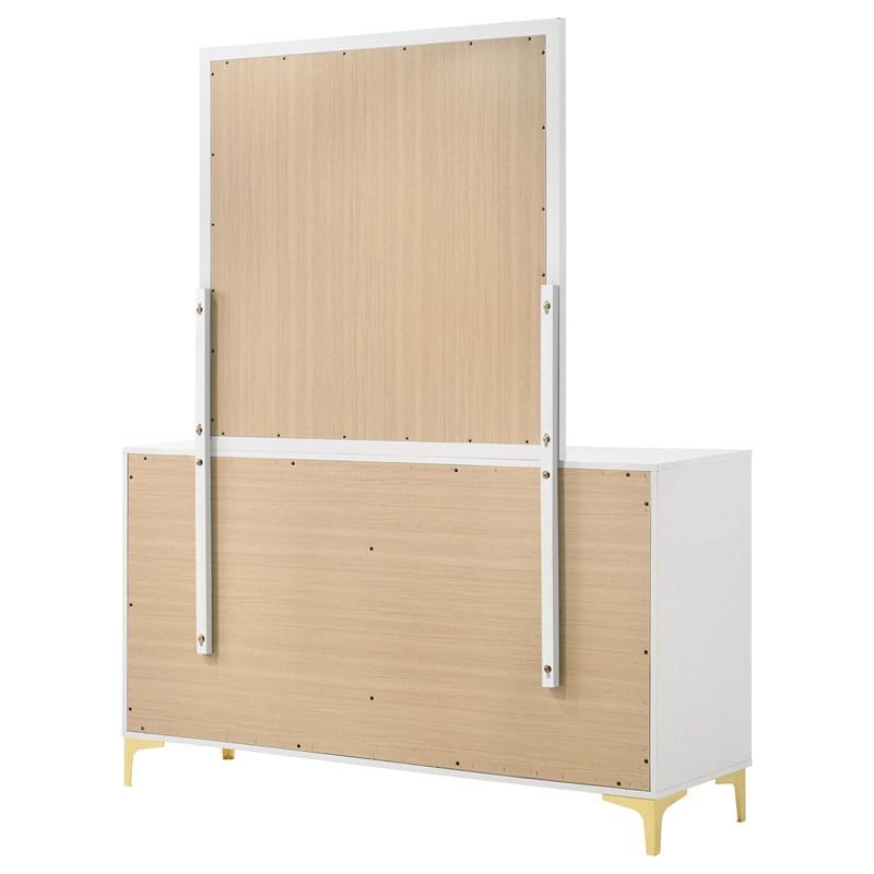 Large Picture of Coaster Furniture Kendall 224403M 6-Drawer Dresser with Mirror - White