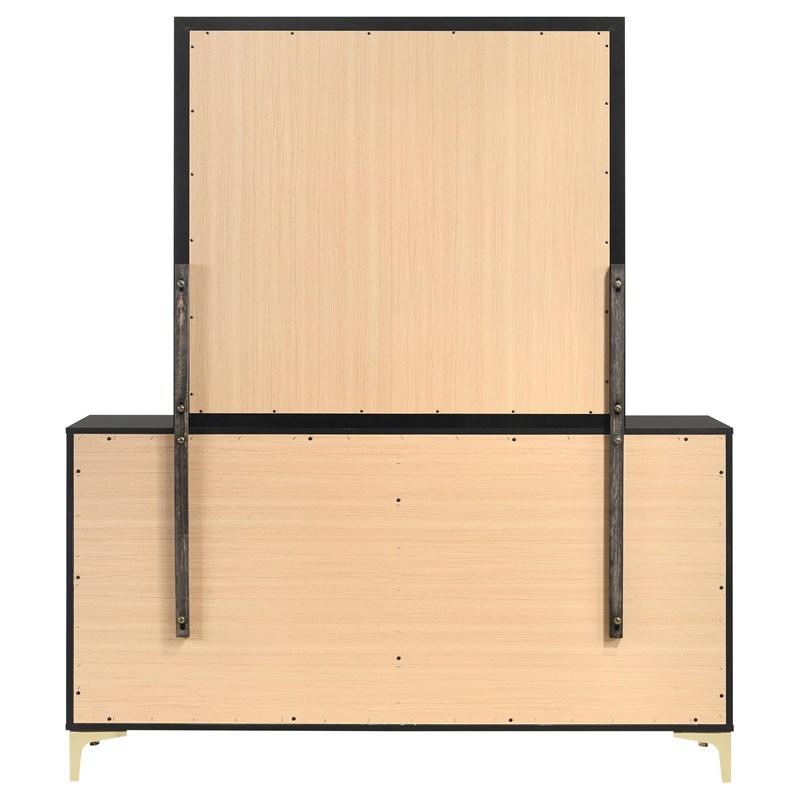 Large Picture of Coaster Furniture Kendall 224453M 6-Drawer Dresser with Mirror - Black