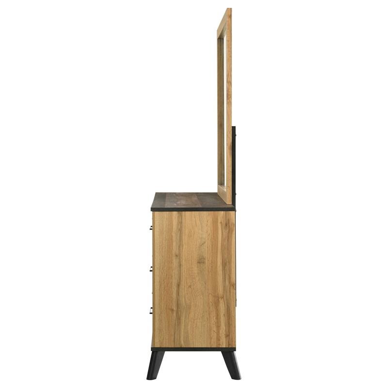 Large Picture of Coaster Furniture Kaywood 225003M 6-Drawer Dresser and Mirror - Natural Pine