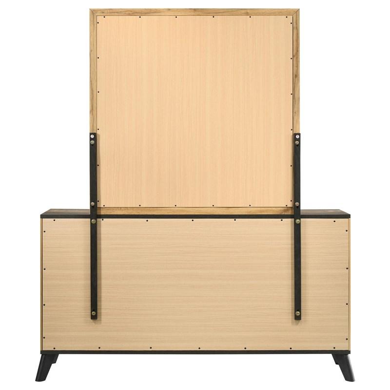 Large Picture of Coaster Furniture Kaywood 225003M 6-Drawer Dresser and Mirror - Natural Pine