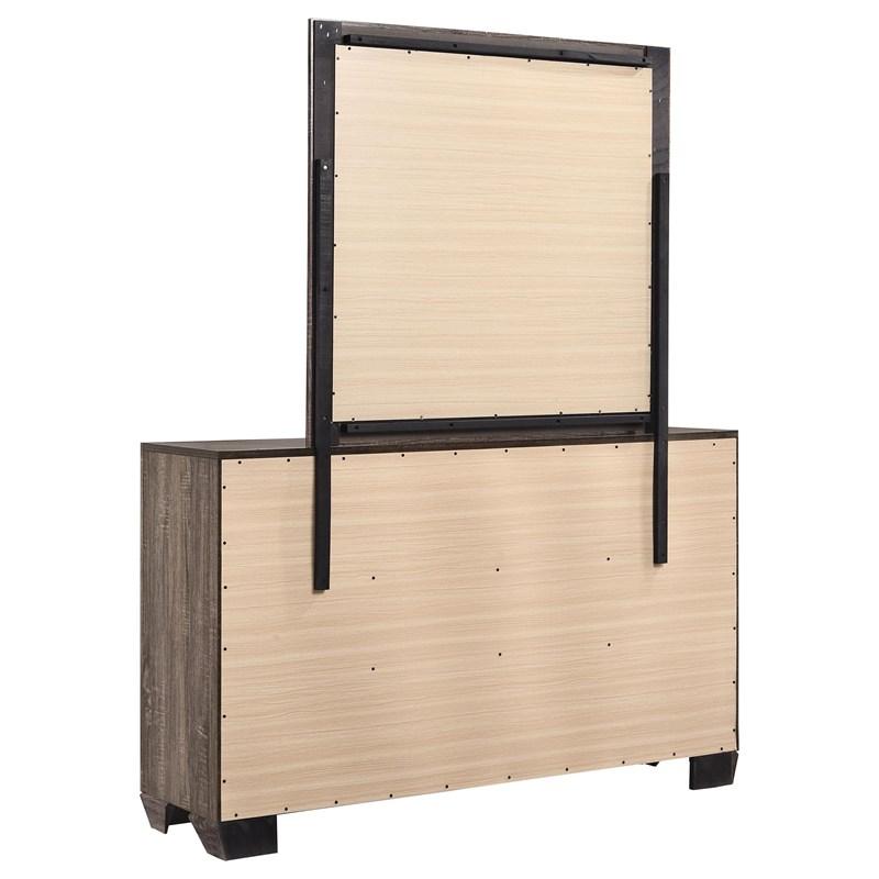 Large Picture of Coaster Furniture Kauffman 204193M 6-Drawer Dresser with Mirror - Washed Taupe