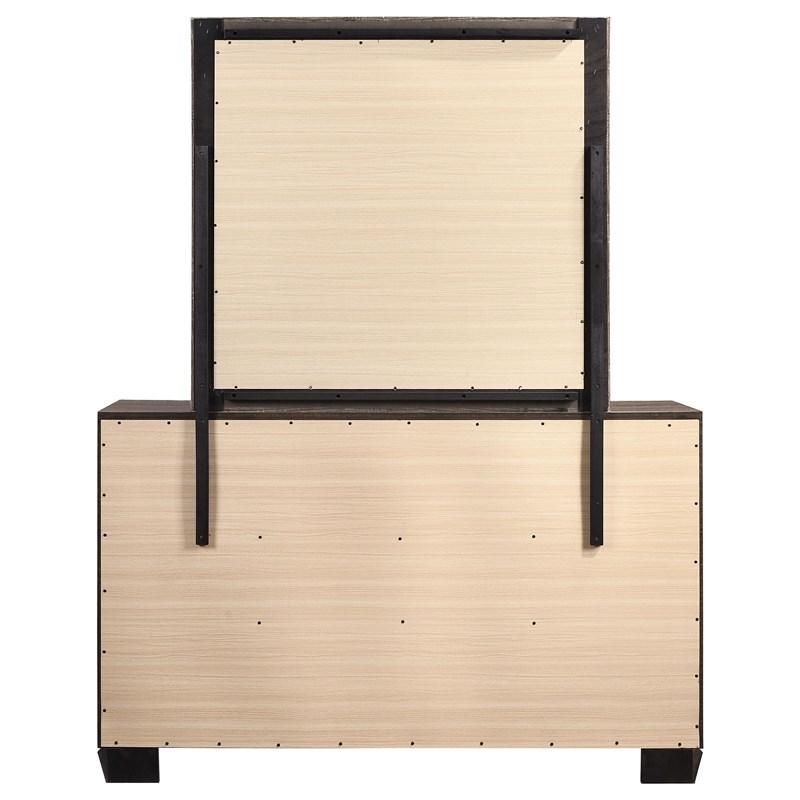 Large Picture of Coaster Furniture Kauffman 204193M 6-Drawer Dresser with Mirror - Washed Taupe
