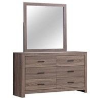 Coaster Furniture Brantford 207043M 6-Drawer Dresser with Mirror - Barrel Oak (Dressers - 6 Drawers)