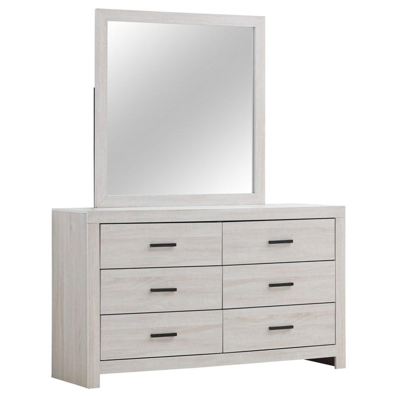 Coaster Furniture Brantford 207053M 6-Drawer Dresser with Mirror - Coastal White