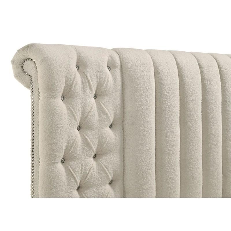 Large Picture of Coaster Furniture Sonya 360111Q Upholstered Queen Round Storage Bed - Ivory