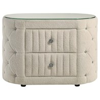 Coaster Furniture Sonya 360112 2-Drawer Upholstered Nightstand Bedside Table - Ivory (Nightstands - 2 Drawers)