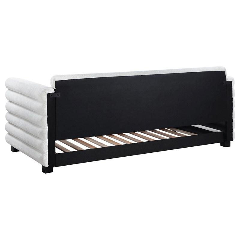 Large Picture of Coaster Furniture Patricia 300716 Boucle Upholstered Twin Day Bed with Trundle - White