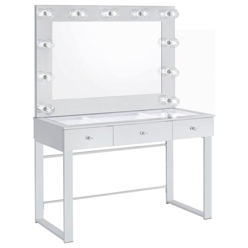 Coaster Furniture Umbridge 935934 3-Drawer Vanity Set with Lighting - Chrome and White