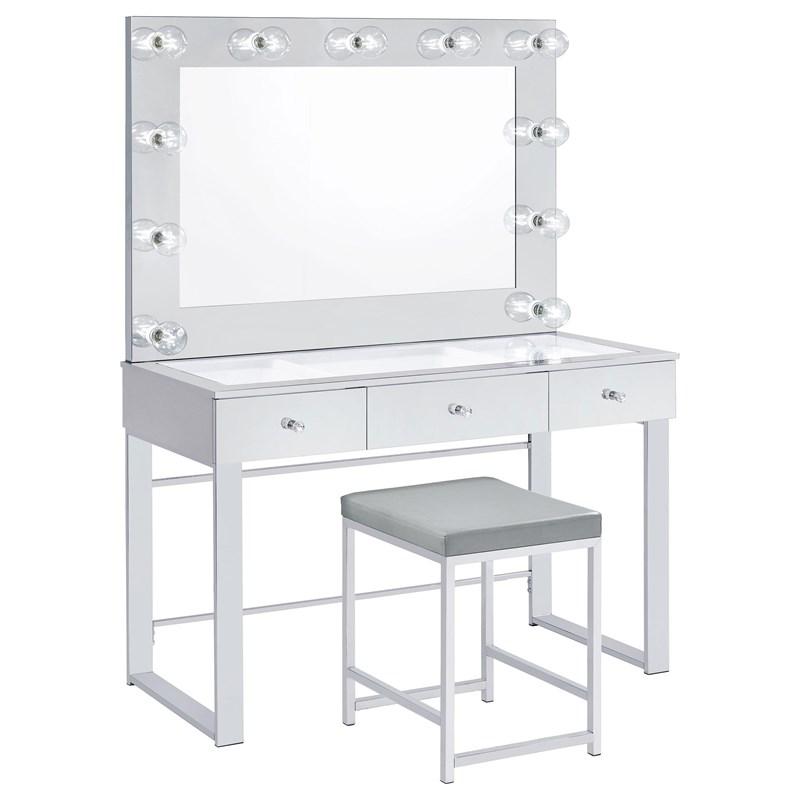 Large Picture of Coaster Furniture Umbridge 935933 Upholstered Square Padded Cushion Vanity Stool