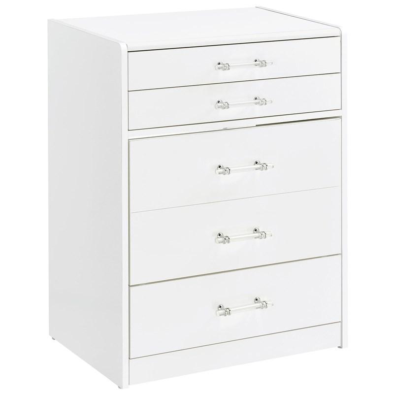 Coaster Furniture Danbury 930208 3-Drawer Makeup Vanity & Stool - Set White High Gloss