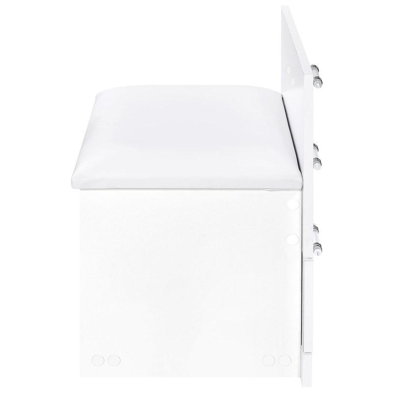 Large Picture of Coaster Furniture Danbury 930208 3-Drawer Makeup Vanity & Stool - Set White High Gloss