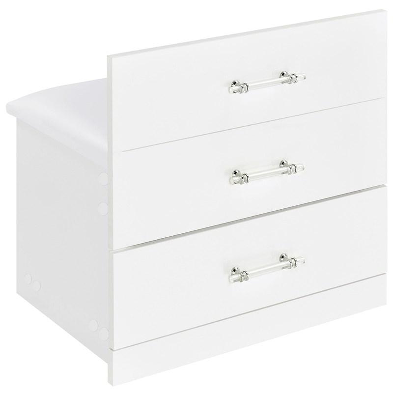 Large Picture of Coaster Furniture Danbury 930208 3-Drawer Makeup Vanity & Stool - Set White High Gloss