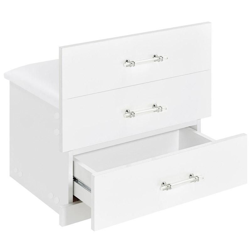 Large Picture of Coaster Furniture Danbury 930208 3-Drawer Makeup Vanity & Stool - Set White High Gloss