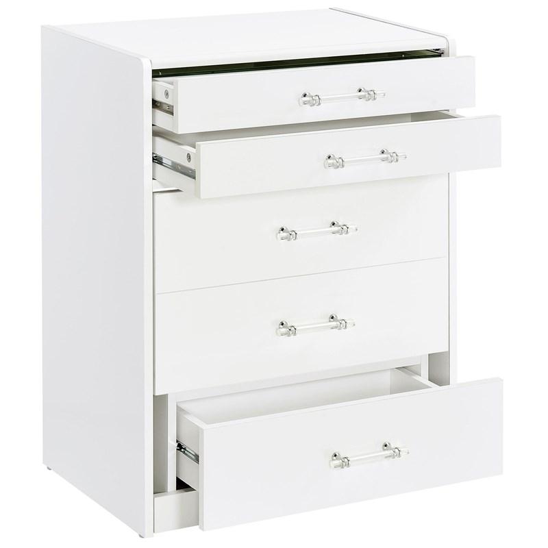 Large Picture of Coaster Furniture Danbury 930208 3-Drawer Makeup Vanity & Stool - Set White High Gloss