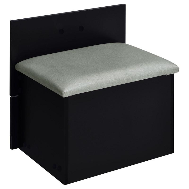 Large Picture of Coaster Furniture Danbury 930209 3-Drawer Makeup Vanity & Stool - Set Black High Gloss