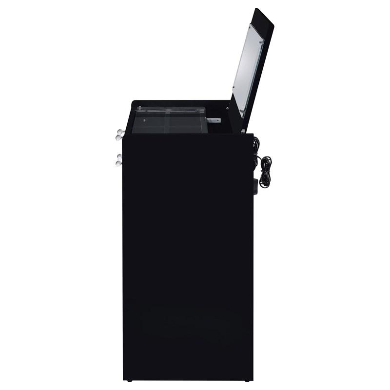 Large Picture of Coaster Furniture Danbury 930209 3-Drawer Makeup Vanity & Stool - Set Black High Gloss