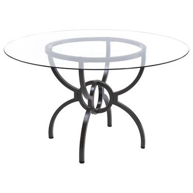Coaster Furniture Aviano 108291BG Round 48-inch Glass Top Metal Dining Table - Gunmetal