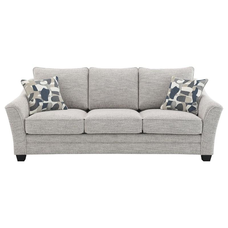 Large Picture of Coaster Furniture Tomkins 509671 Boucle Upholstered Sofa - Light Grey