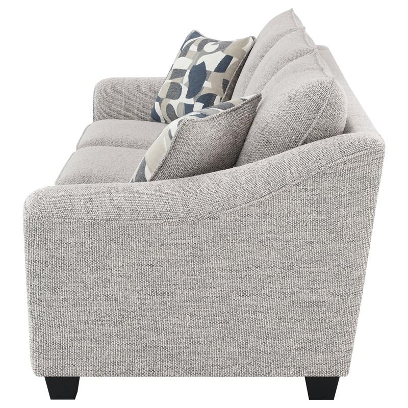Large Picture of Coaster Furniture Tomkins 509671 Boucle Upholstered Sofa - Light Grey
