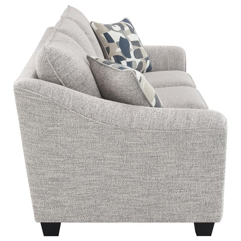 Large Picture of Coaster Furniture Tomkins 509671 Boucle Upholstered Sofa - Light Grey