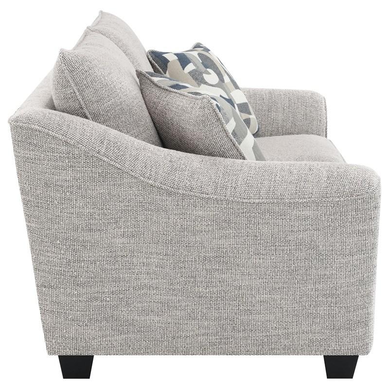 Large Picture of Coaster Furniture Tomkins 509672 Boucle Upholstered Loveseat - Light Grey