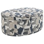 Coaster Furniture Tomkins 509674 Oval Upholstered Storage Ottoman - Indigo Blue