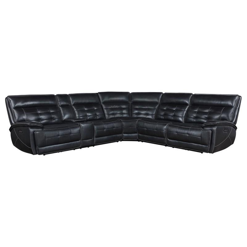 Coaster Furniture Hewitt 609610PP Leather Upholstered Power Reclining Sectional - Black