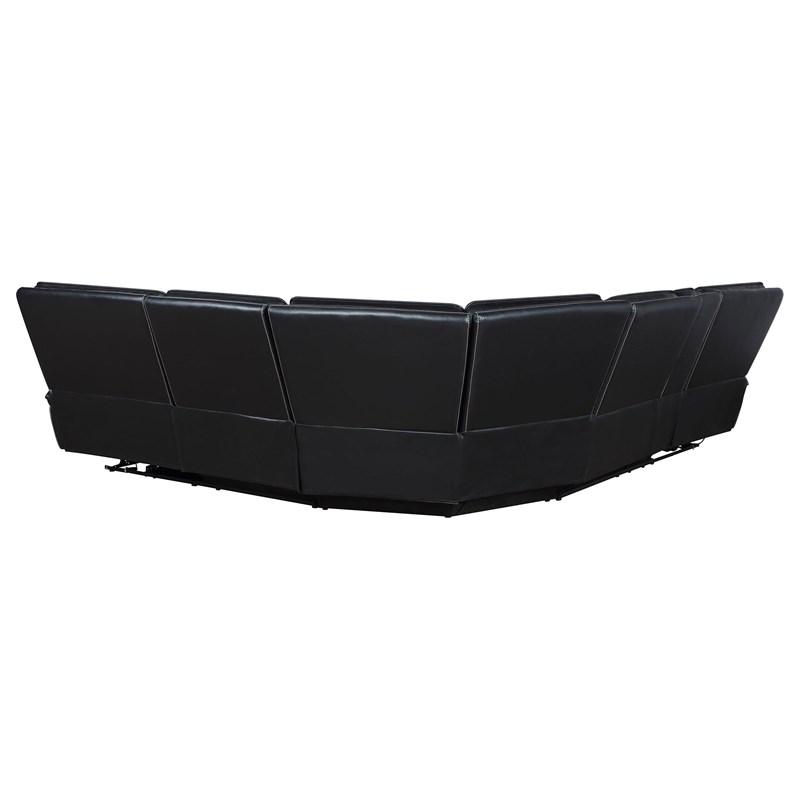 Large Picture of Coaster Furniture Hewitt 609610PP Leather Upholstered Power Reclining Sectional - Black