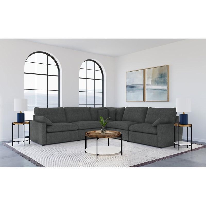 Large Picture of Coaster Furniture Collins 609530P 5 pc Modular Power Reclining Sectional - Dark Grey