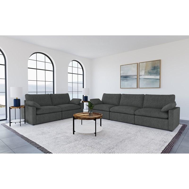 Large Picture of Coaster Furniture Collins 609532P Modular Power Loveseat - Dark Grey
