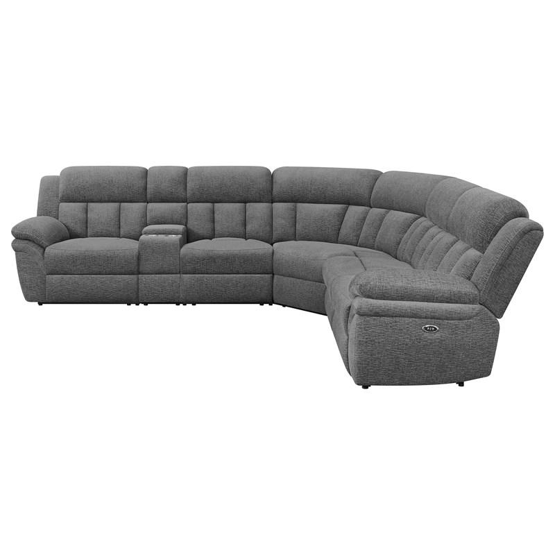 Large Picture of Coaster Furniture Bahrain 609540P 6 pc Modular Power Reclining Sectional - Charcoal