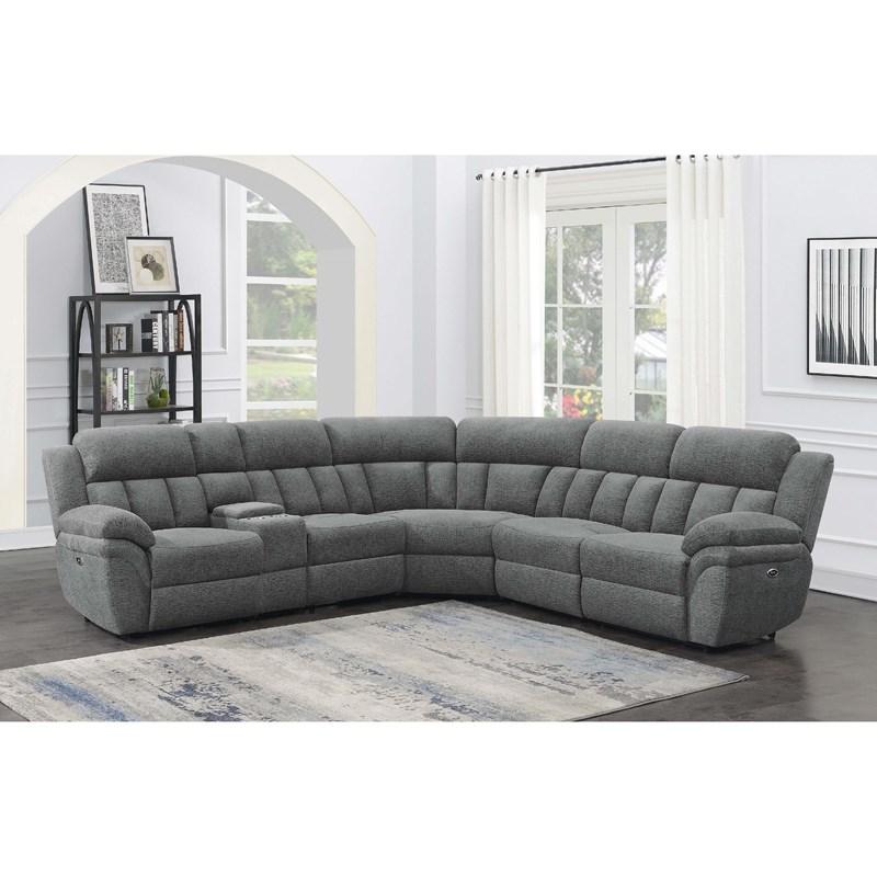 Large Picture of Coaster Furniture Bahrain 609540P 6 pc Modular Power Reclining Sectional - Charcoal