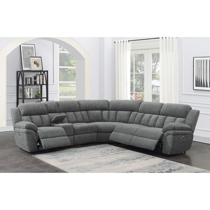 Large Picture of Coaster Furniture Bahrain 609540P 6 pc Modular Power Reclining Sectional - Charcoal