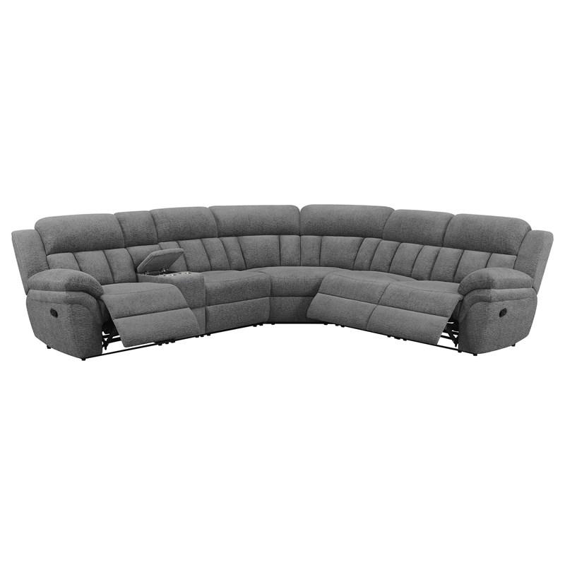 Large Picture of Coaster Furniture Bahrain 609540 6 pc Modular Reclining Sectional Sofa - Charcoal