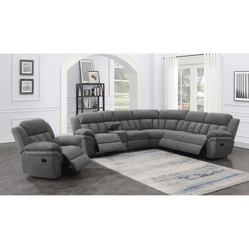 Large Picture of Coaster Furniture Bahrain 609540 6 pc Modular Reclining Sectional Sofa - Charcoal