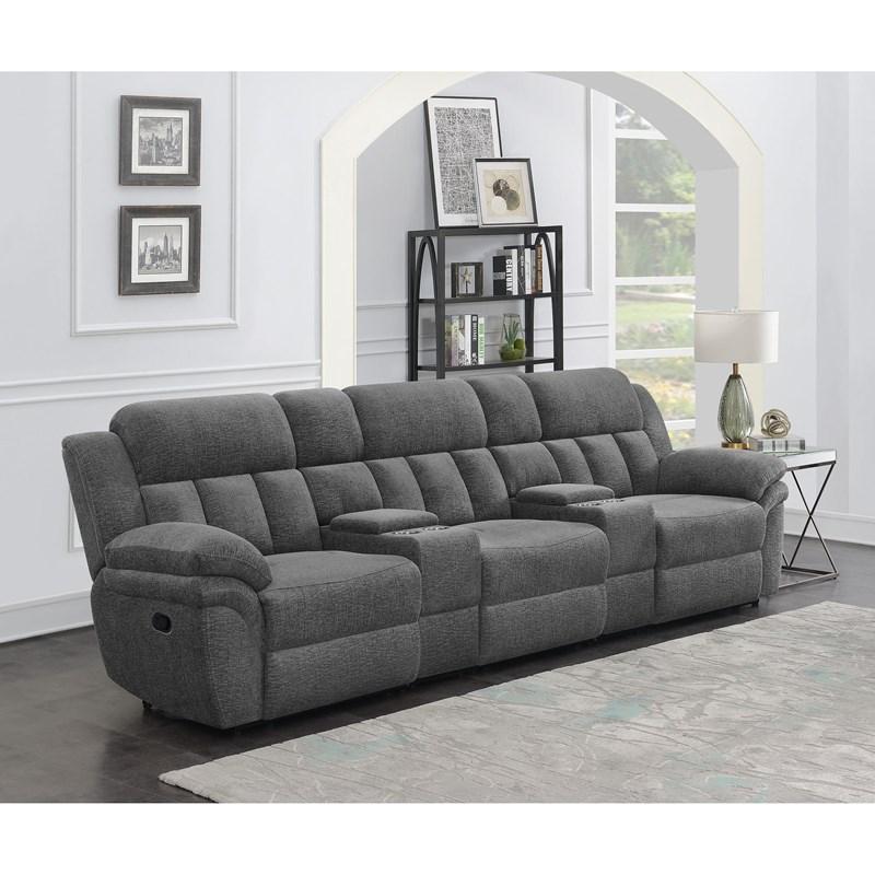Large Picture of Coaster Furniture Bahrain 609541T 5-piece Upholstered Home Theater Seating - Charcoal