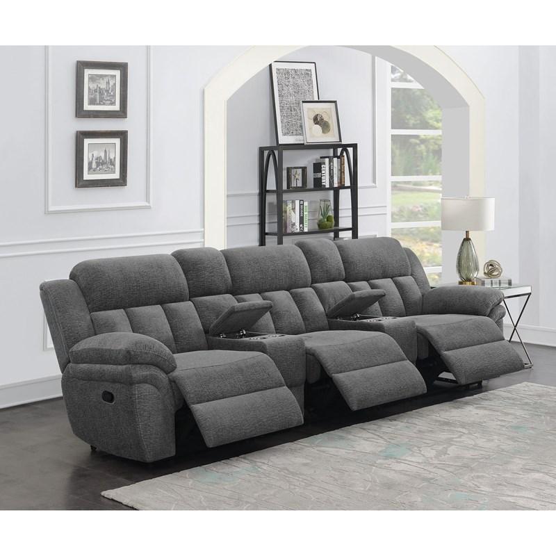 Large Picture of Coaster Furniture Bahrain 609541T 5-piece Upholstered Home Theater Seating - Charcoal