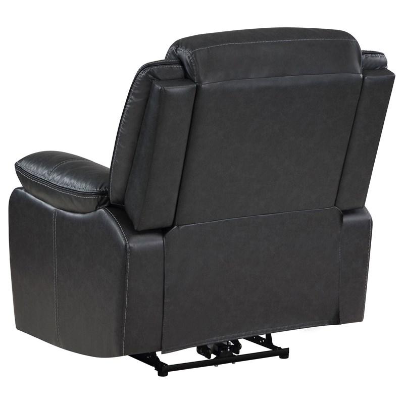 Large Picture of Coaster Furniture Sycamore 610233P Upholstered Power Recliner Chair - Dark Grey