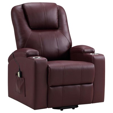 Coaster Furniture Armstrong 609479P Upholstered Power Lift Massage Recliner - Wine