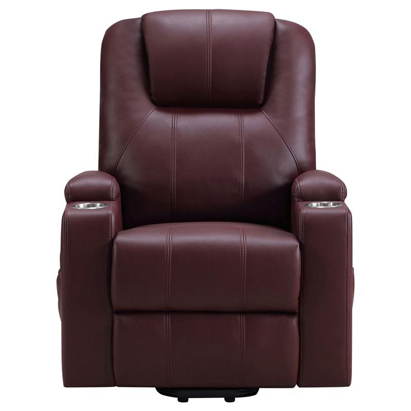 Large Picture of Coaster Furniture Armstrong 609479P Upholstered Power Lift Massage Recliner - Wine