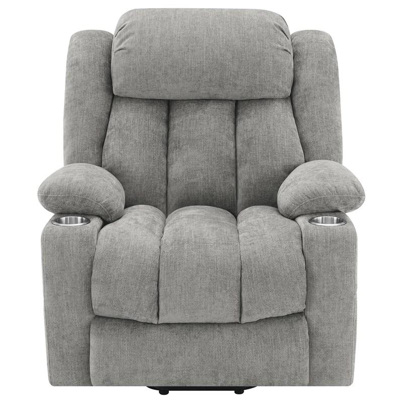 Large Picture of Coaster Furniture Houston 602284P Upholstered Power Lift Recliner - Grey