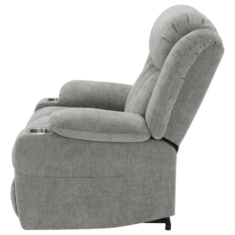 Large Picture of Coaster Furniture Houston 602284P Upholstered Power Lift Recliner - Grey